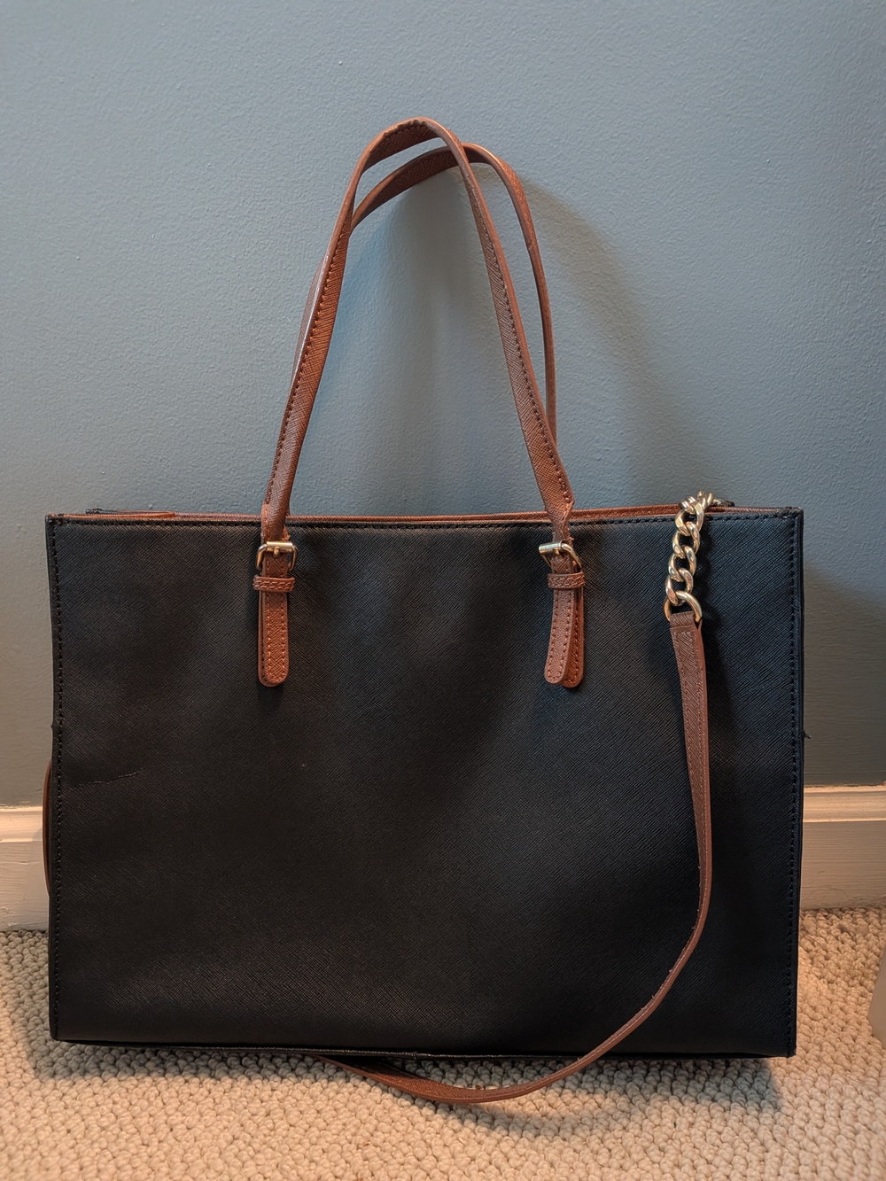 Calvin Klein Key Item Saffiano Leather Working Travel Tote Bag
